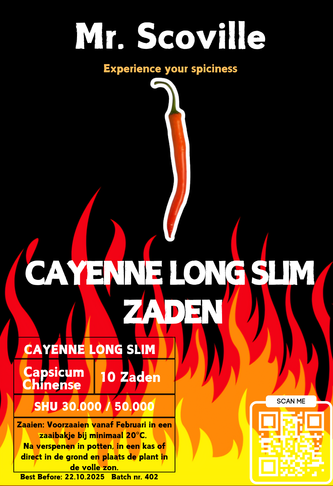 Cayenne Long Slim zaden - 10 stuks - Mr.Scoville