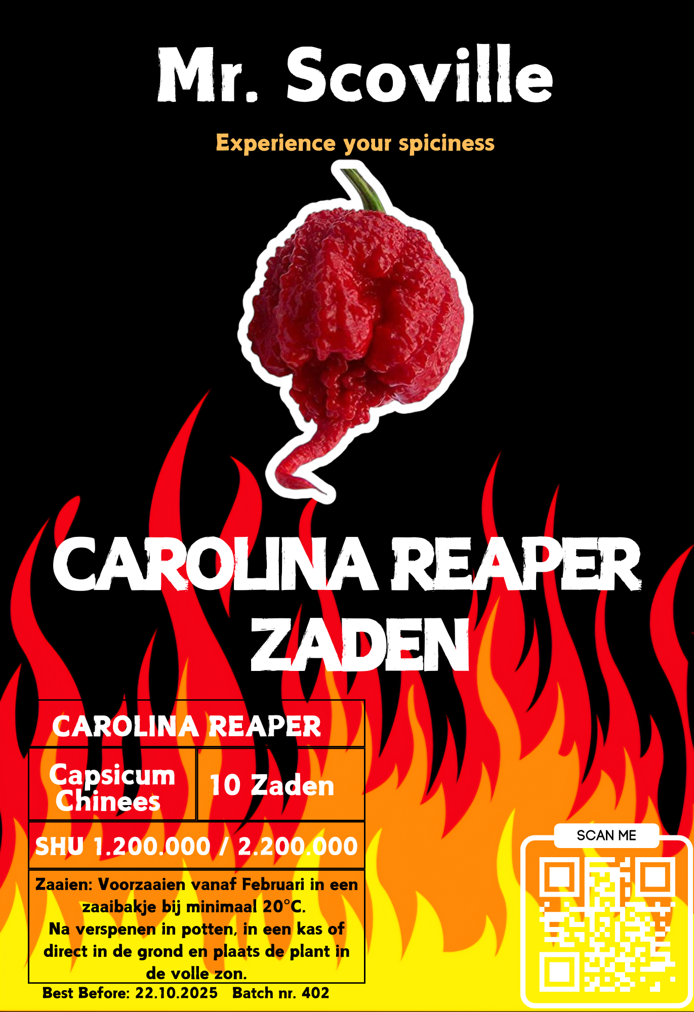 Carolina Reaper zaden - 10 stuks