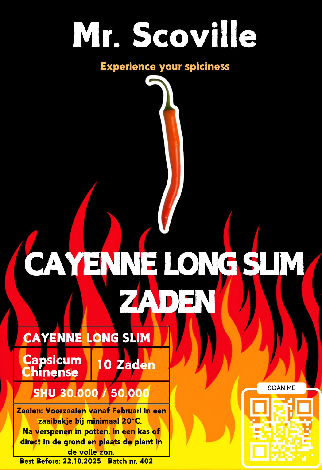 Cayenne Long Slim zaden - 10 stuks