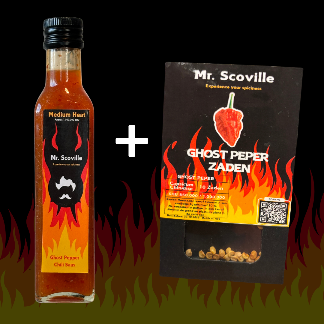 Ghost pepper zaden en chilisaus. Kweken en proeven