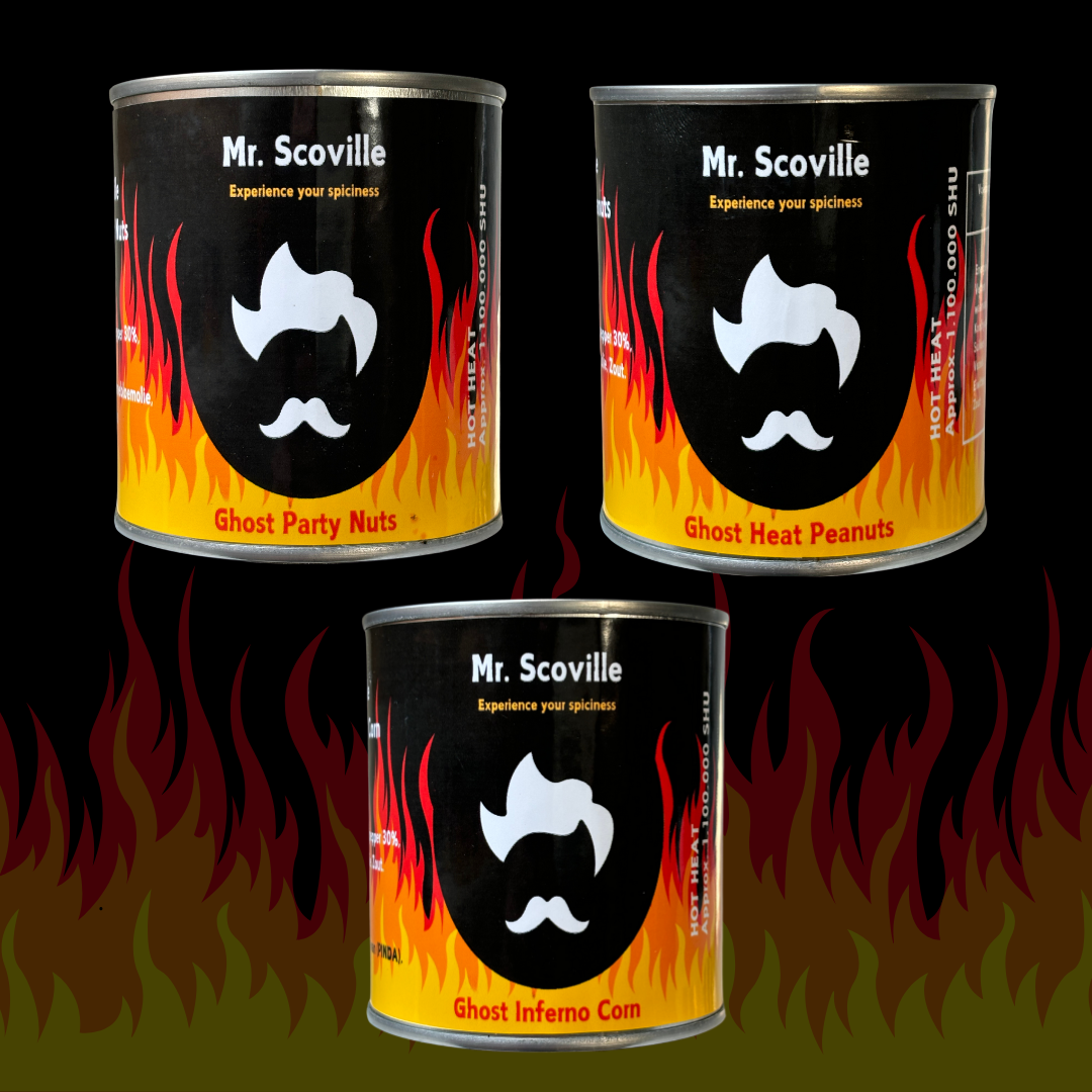 Hot Snacks 3 Pack Ghost Pepper, Peanuts, Corn, Nuts