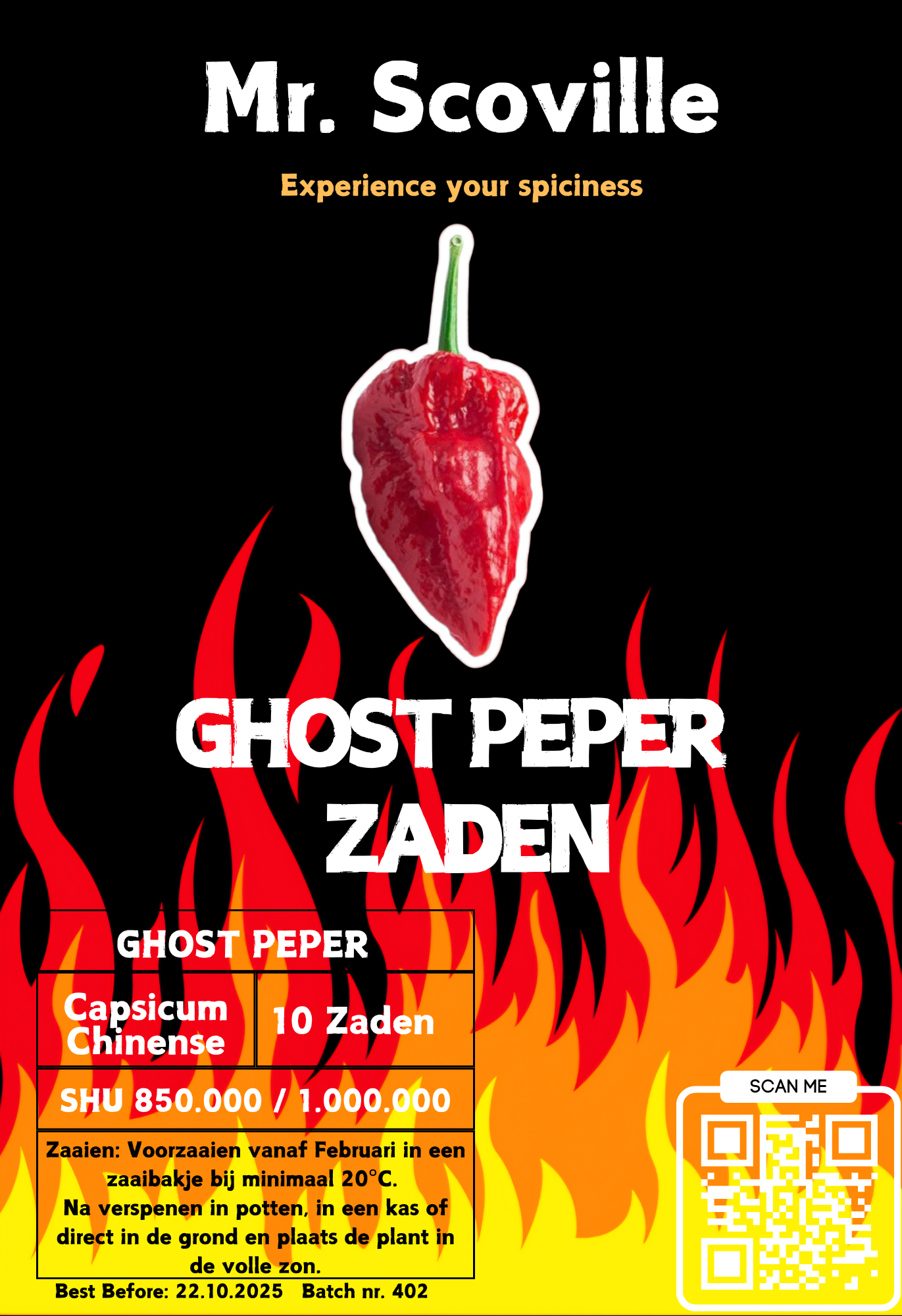 Ghost Pepper zaden - 10 stuks