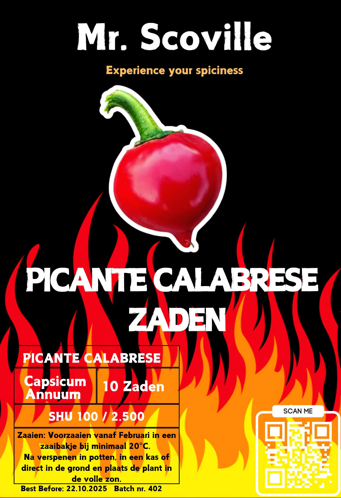 Peperone Picante Calabrese zaden - 10 stuks